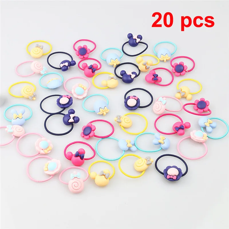 

Cute 20Pcs/Lot Flower Cartoon Elastic Headband Baby Girls Women Child Kids Hair Ring Hairband Accessories Gift For Girls