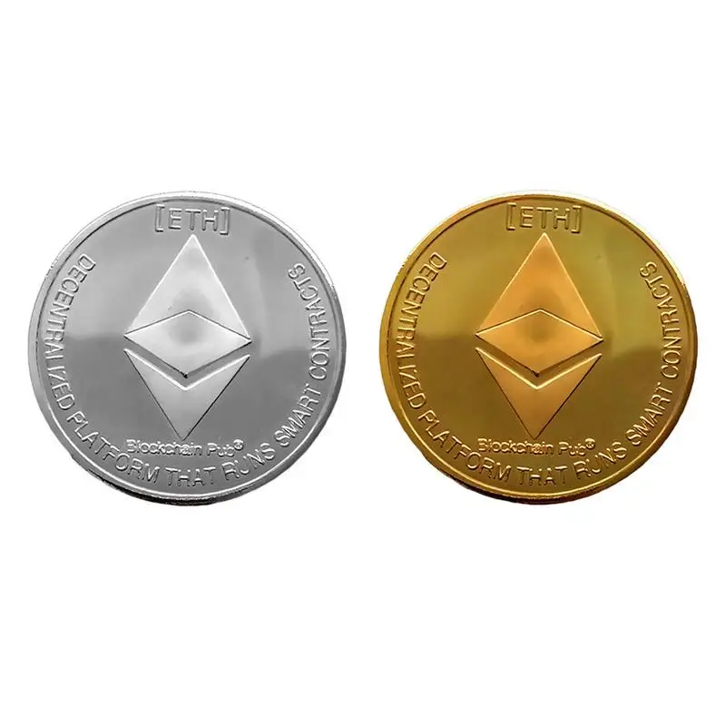 

Gold-plated Ethereum Commemorative Coin Art Collection Imitation Real Gift Antique Home Decoration