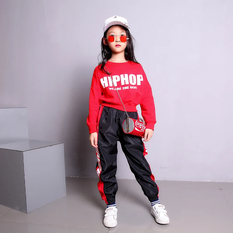

Girls jazz dance costumes new children's hip hop dance performances suit children's modern dance clothing fleece