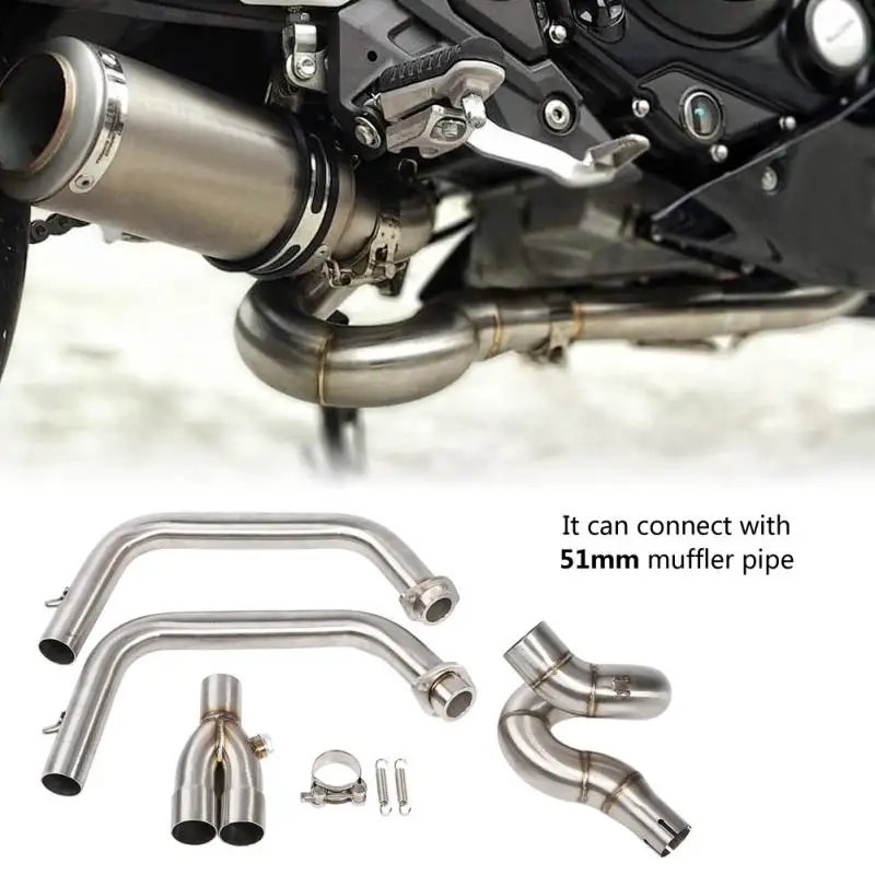

1Set Easy installing Motorcycle Full Exhaust System Circling Front Pipe Link Connect for Kawasaki Z650 Ninja 650 HOt sale