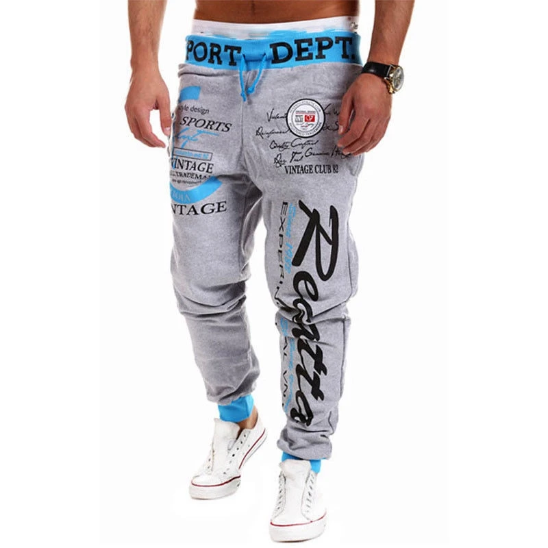 

Autumn and winter running pants men's jogging sports pants running pants loose waist personality letter design dance basketball
