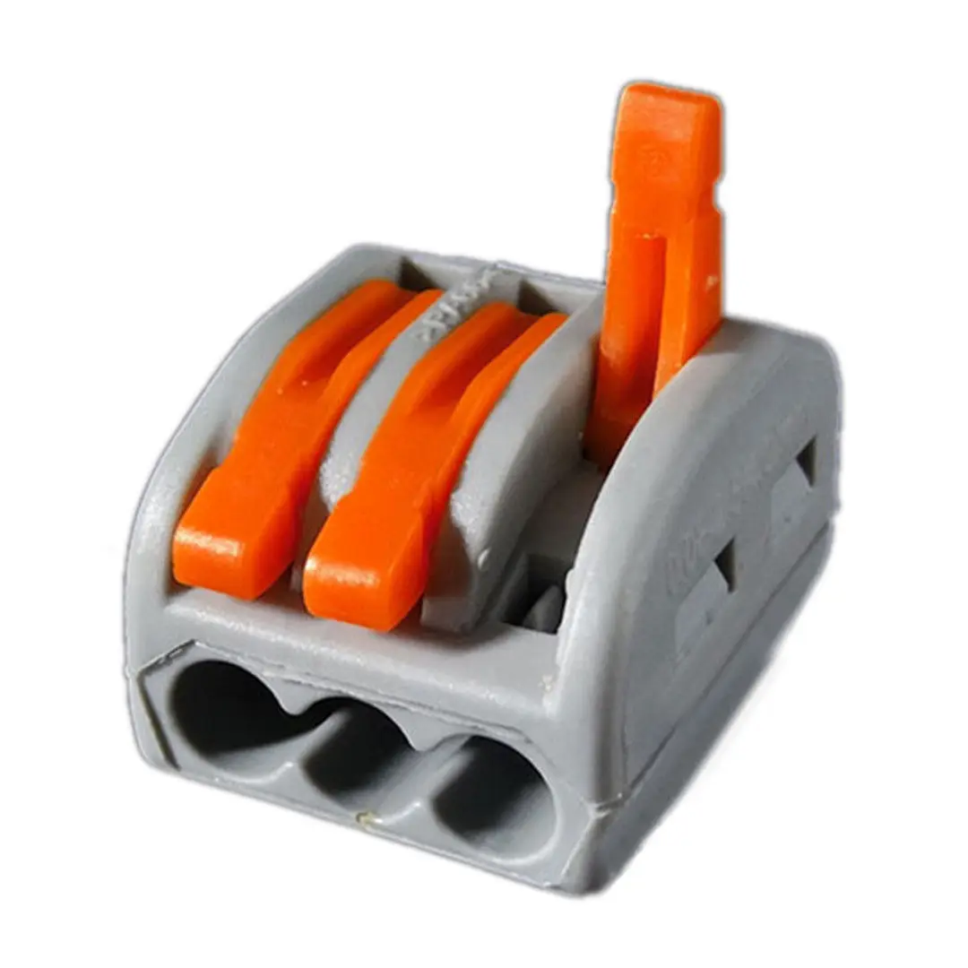 

10pcs 3 Way Reusable Spring Lever Terminal Block Electric Connector Wire