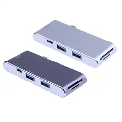 7 в 1 USB-C 3,1 до 2 USB 3,0 хаб + SD/TF Card Reader с 4 к HDMI зарядка PD порты и разъёмы для Macbook Pro/Google тетрадь/DELL XPS