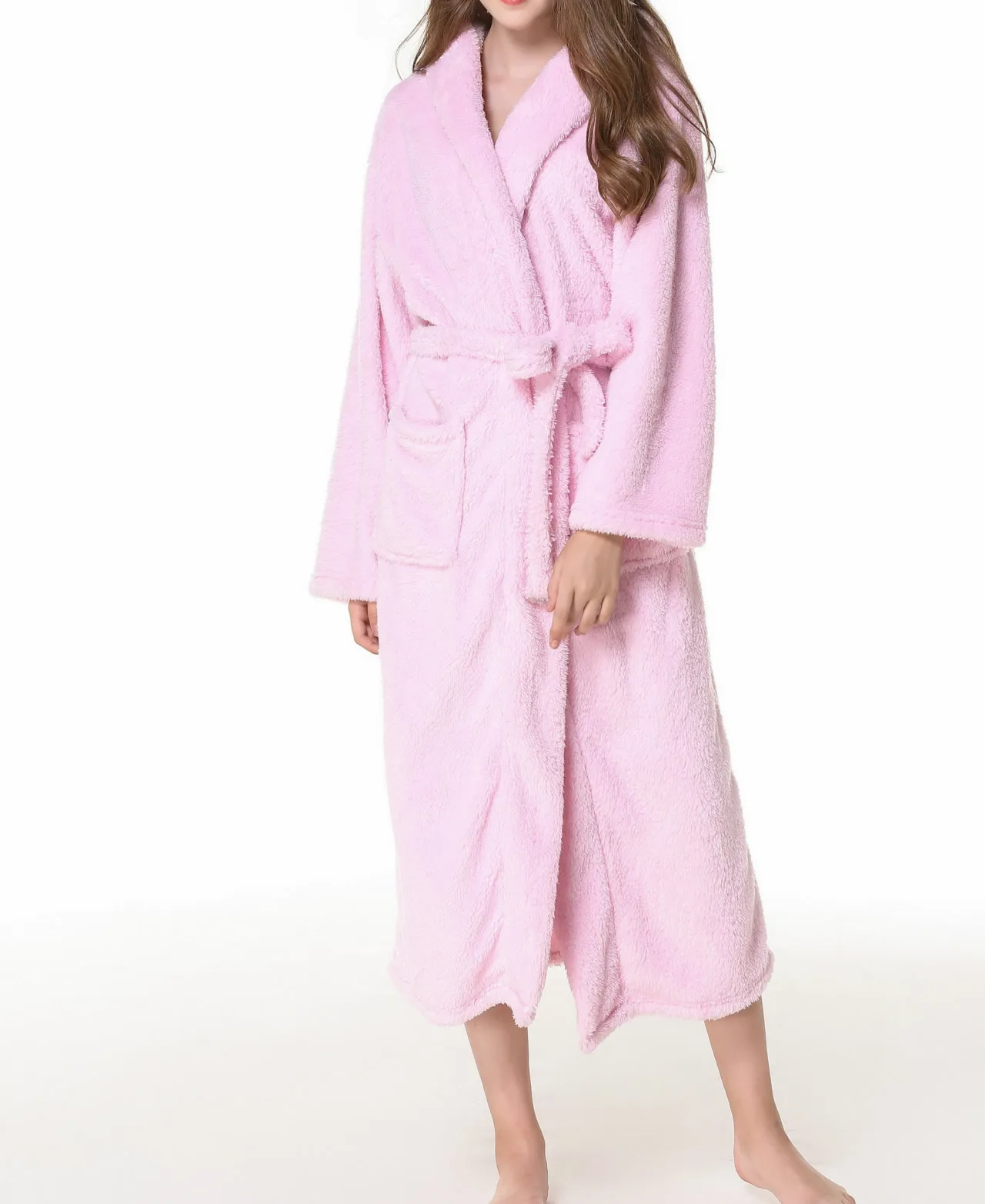 Paar Dressing Kleider Für Männer Frauen Warm Super Weich Flanell Korallen Fleece Lange Bad Robe Herren Kimono Bademantel Männlichen Robe mit kapuze