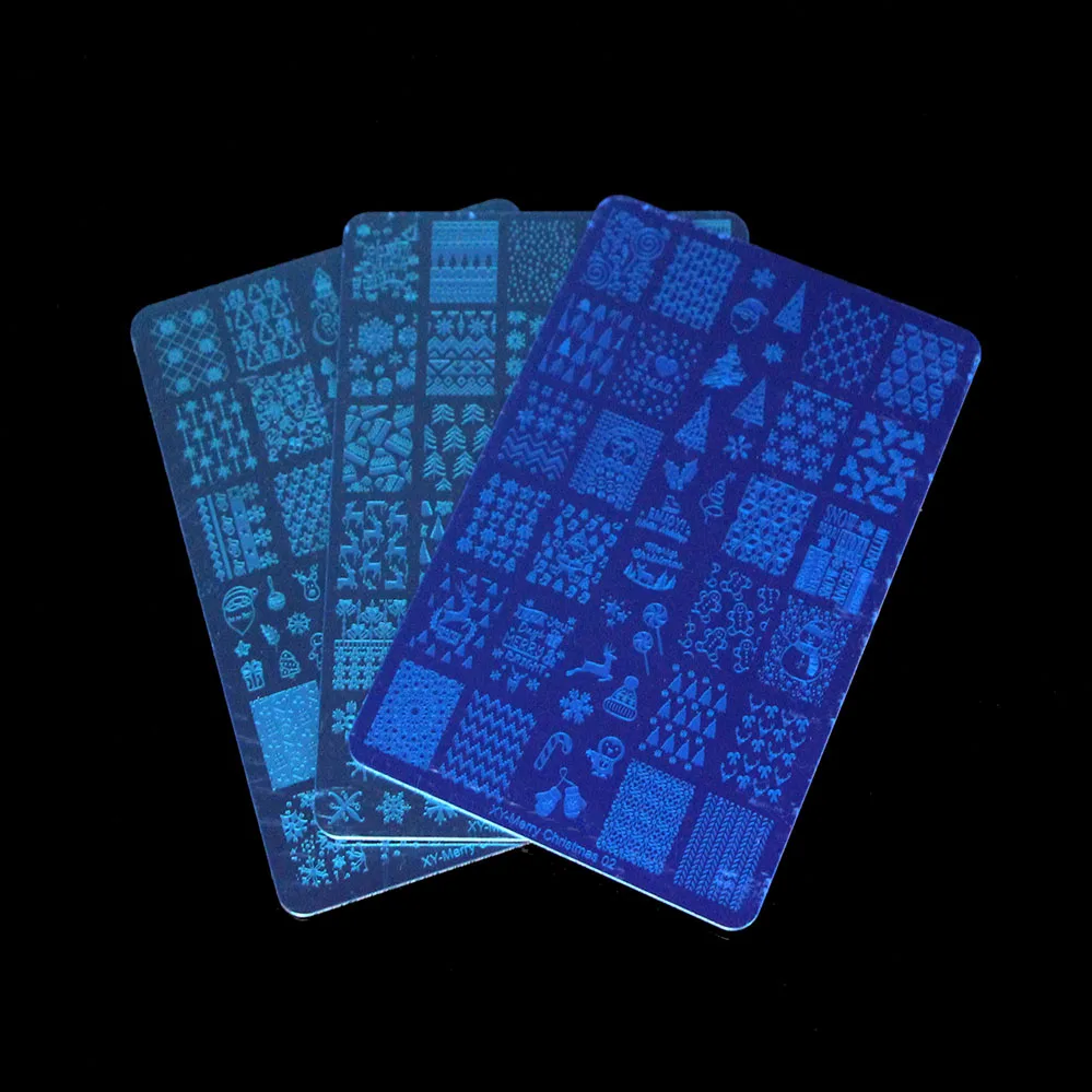 

New Year Christmas Nail Stamping Plates Celebration Series Snowman Pattern Stainless Steel Nail Art Manicure Template 14.5*9.5cm