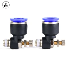 2 шт. 4 Размеры SL12-01 SL12-02 SL12-03 SL12-04 трубки потока воздуха Скорость контроллер трубы пневматической установки регулятор медный клапан