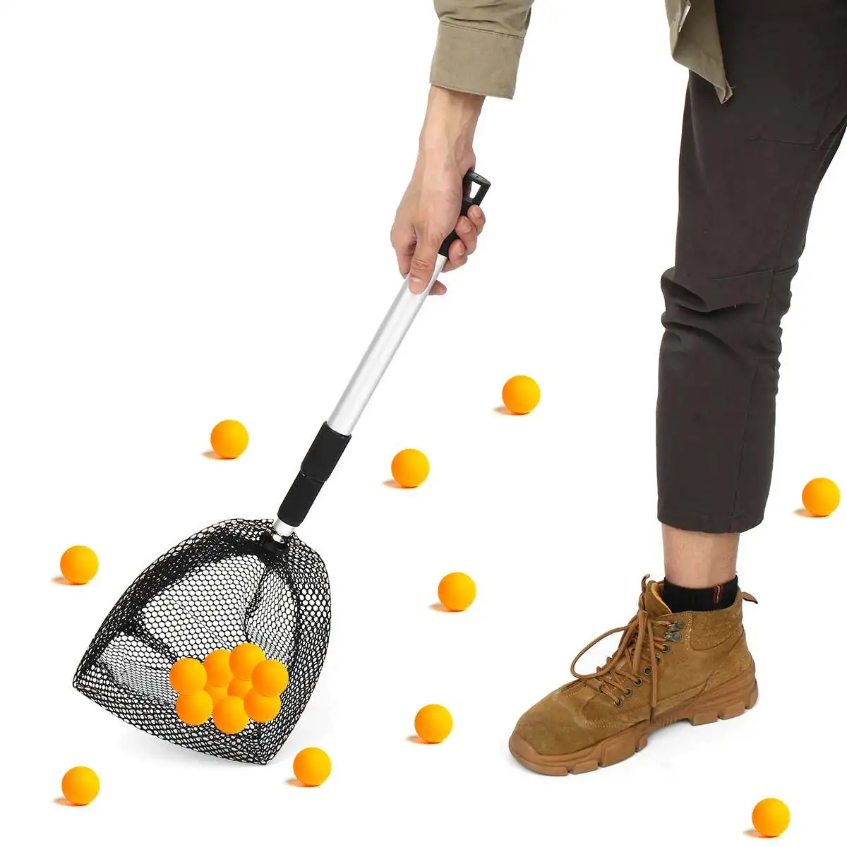 3 القسم تلسكوبي دبوس g بونغ الكرة المنتقى الألومنيوم القطب تنس طاولة الكرة التقاط صافي ل دبوس g بونغ قطف تنس طاولة