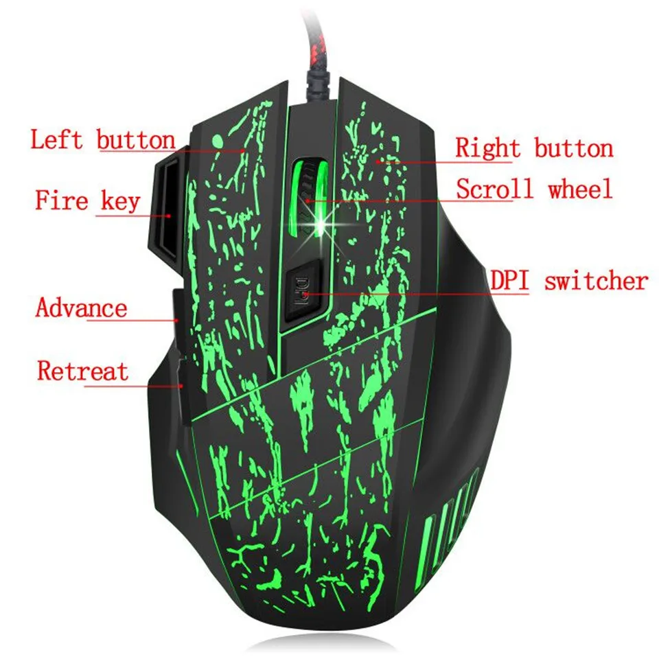  HXSJ J60 Keyboard Mouse Combos Ergonomic Gaming Keyboard LED Color Backlit for LOL Dota 2 Gamer Key