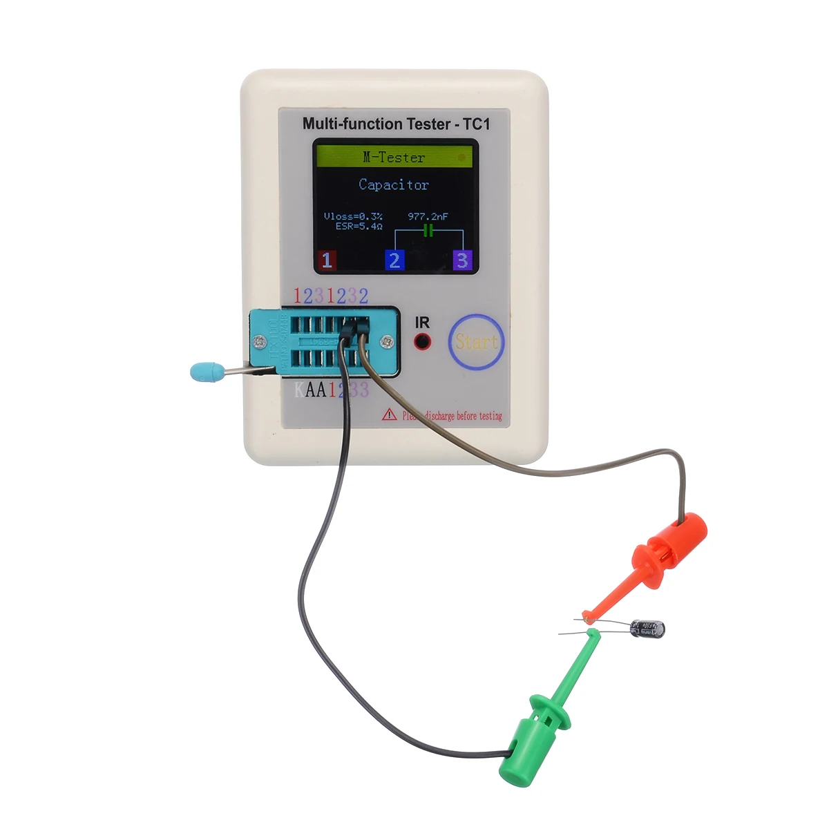 

LCR-TC1 Pocket Multifunction Transistor Tester Full Color Graphics Display for Diode Triode NPN PNP 3.5 inch TFT Screen