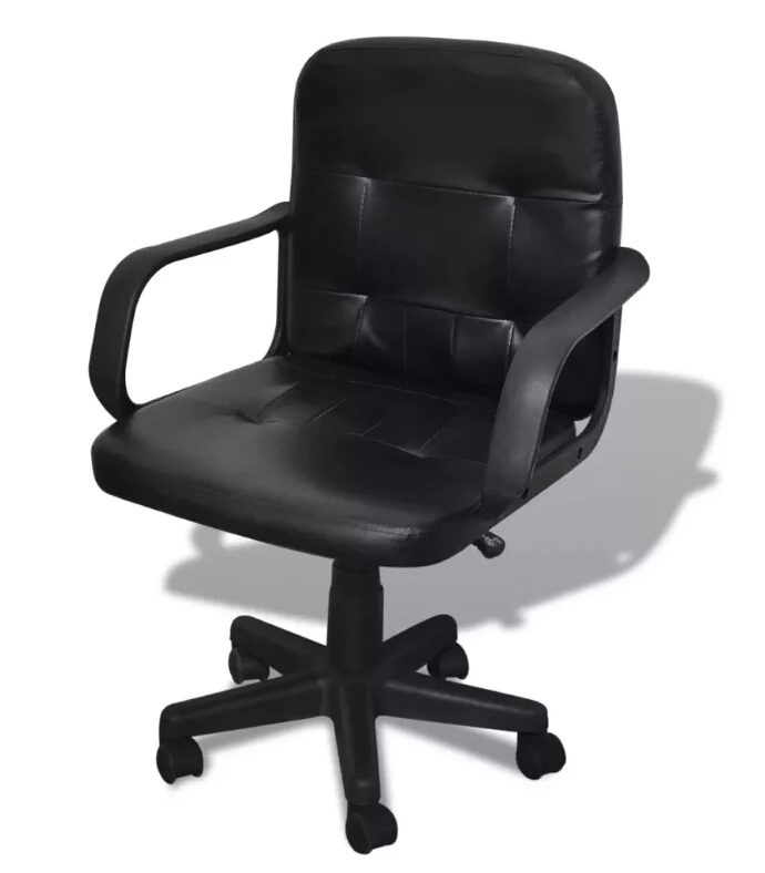 Vidaxl Black Mixed Leather Office Chair Lift Chair Comfortable Seat With Back Support Simple Design Rotatable Executive Chair Vidaxl Black Mixed Leather Office Chair Lift Chair Comfortable Seat With Back Support Simple Design Rotatable Executive Chair