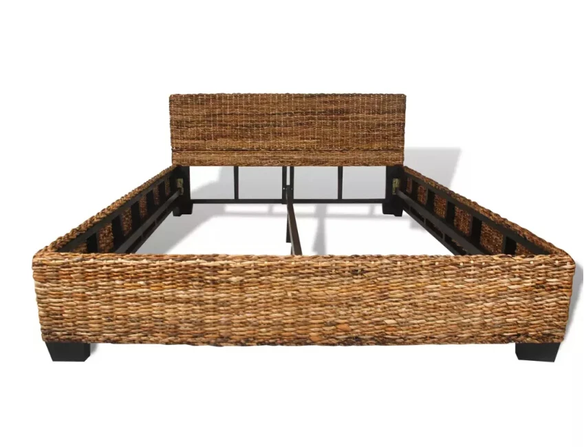  VidaXL Abaca Bed Frame Mahogany Solid Wood And High Quality Abaca Leaves Handmade Frame Bedroom Fur - 32982967743