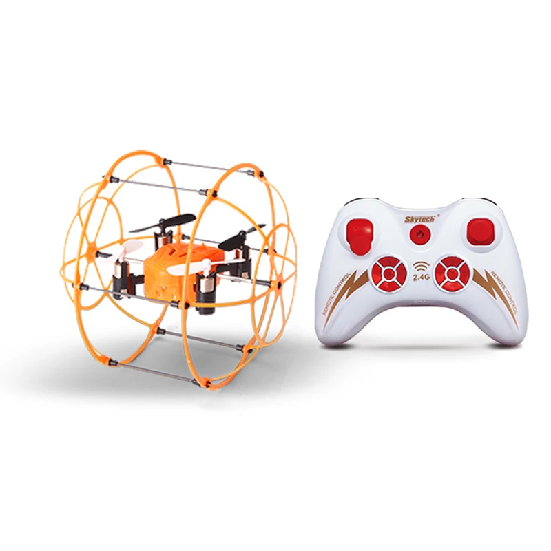SYMA X18 Mini Drone 4CH 6 Axis RC Helicopter Quadcopter 2.4GHz toy for Children Flying/Climbing Spider with Net Protective Cover