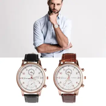 

Alligator Pattern Strap Quartz Watches Men Large Dial Military Quartz Men Watch Leather Band Sport watches High Quality Clock