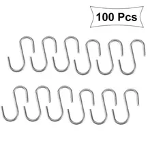 Шт. 100 шт. крючок Вешалка из нержавеющей стали s-образный крючок вешалка для кухни шкаф одежда висит
