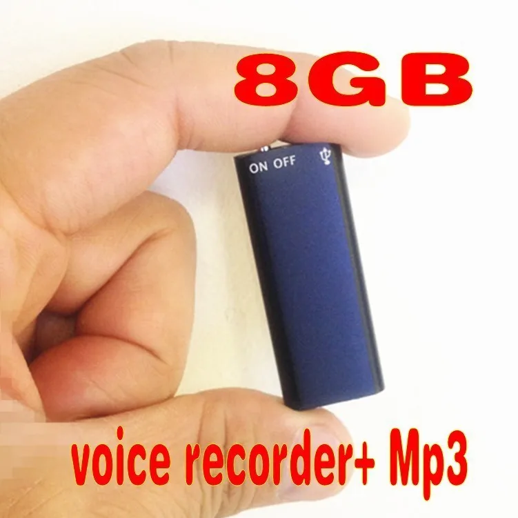 

Factory Promotion! The Lightest Weight and Smallest 2in1 Mini Digital Audio Voice Recorder 13 Hours+8GB Mp3 Player Free Shipping