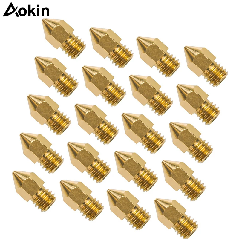 3D Printers Parts MK7 MK8 Nozzle 0.2 0.3 0.4 0.5 0.6 0.8 1.0mm Copper Extruder Threaded 1.75mm 3.0mm Filament Head Brass Nozzles