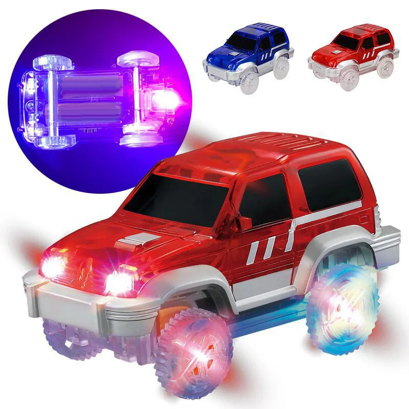 

360 MAGIC TRACKS LED LIGHT UP RACE CAR Glow In The Dark Bend Flex ON TV Toy AU