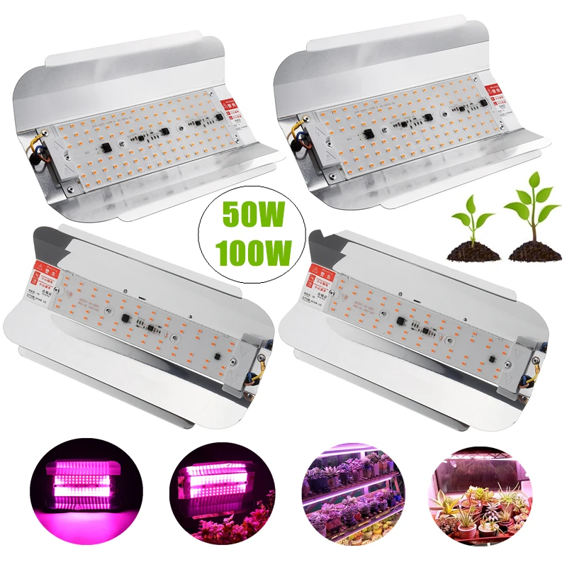 

50/100W High Power COB LED Grow Light Full spectrum Waterproof 220V for Indoor Greenhouse grow tent plants grow led light