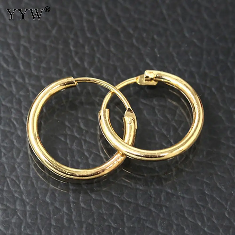 

New Mens Womens Gold Silver Color 10/12/15.5mm Mini Huggie Smooth Hoop Earrings Round Buckle Earring Unisex Men Ear Accessories