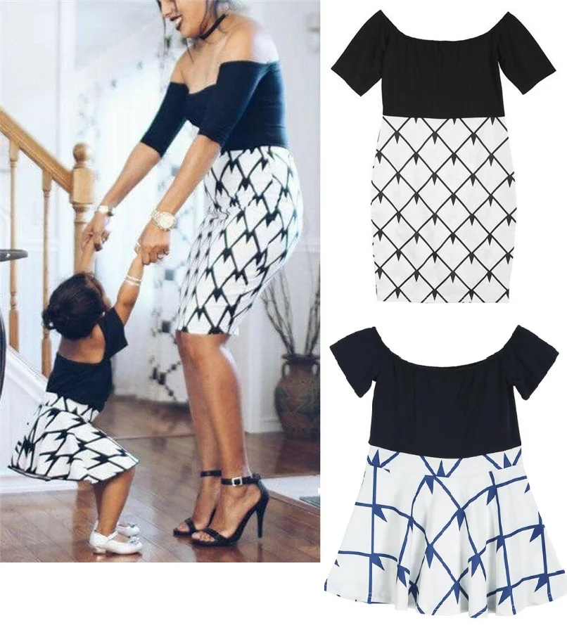 

Mommy And Me Clothes Mother Daughter Family Matching Outfits Off Shoulder Dress Summer Girl Women Dresses Sundress Family Look