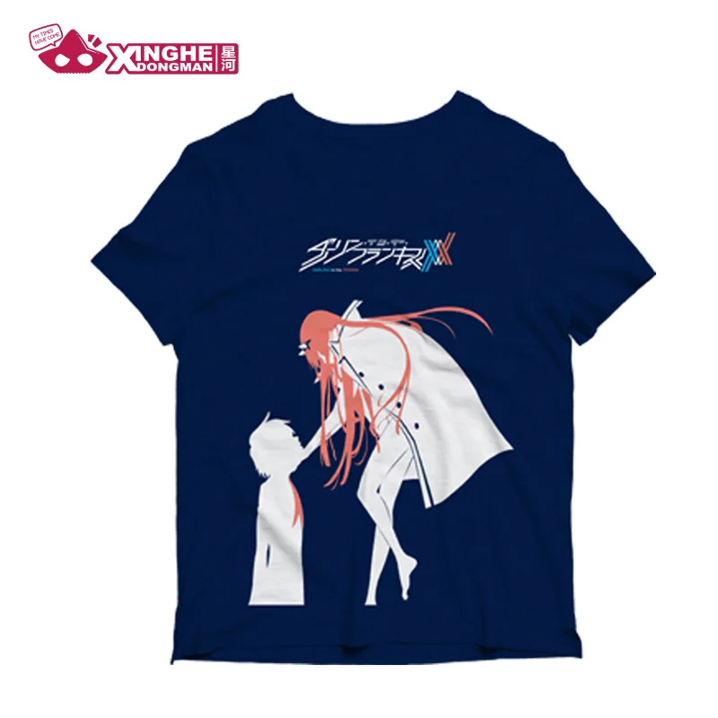 

Milky Way DARLING in the FRANXX Tshirt Zero Two Hiro Tshirt 002 Red 016 Blue Tshirt Short Sleeve Tops Tees