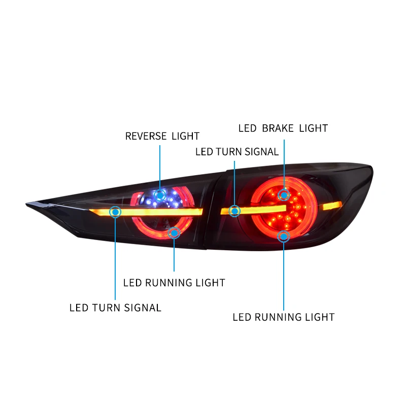 Задний блок освещения для Mazda 3 Axela светодиодный задний фонарь сигнала поворота стоп-сигнала фонарь заднего хода