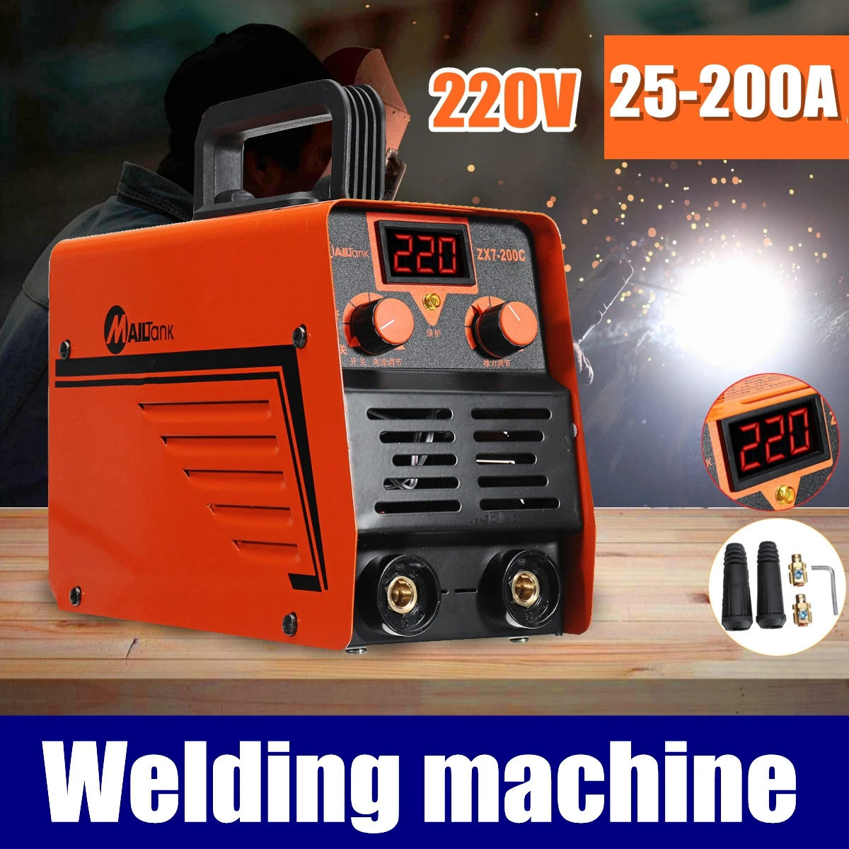 

ZX7-200C Handheld IGBT Inverter MMA ARC Welding Mini Welders Machine 25-200A 220V