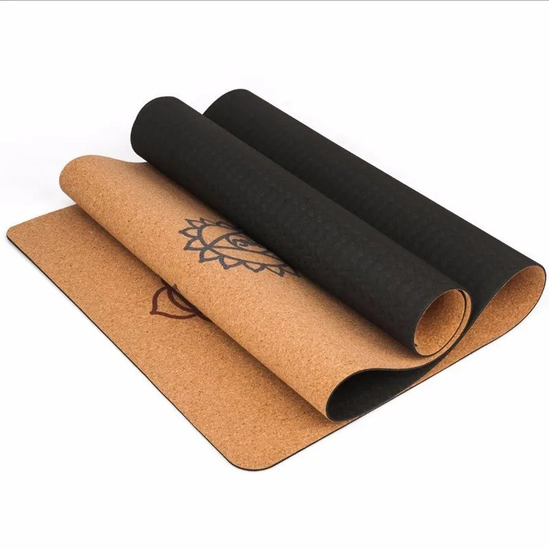 

5MM Natural Cork Yoga Mat Odorless TPE Fitness Gym Sports Mats Pilates Exercise Pads Non-slip Yoga mats Absorb Sweat 183X68cm