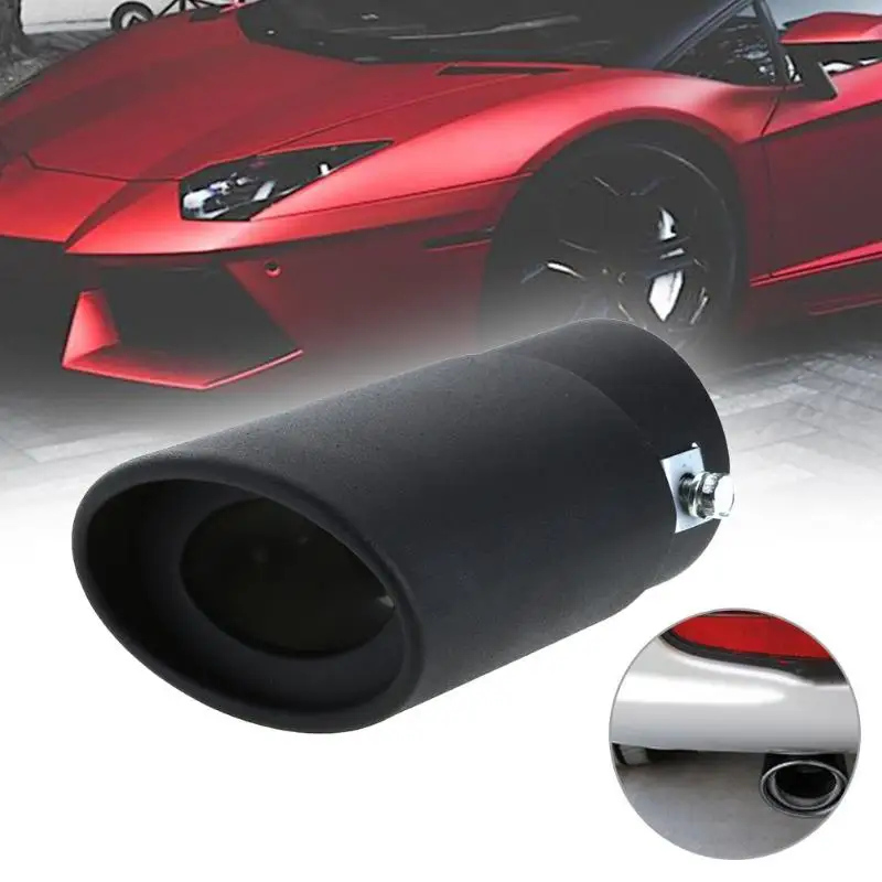 

Universal Car Rear Auto Exhaust Muffler Tip 58mm Stainless Steel Pipe Tail Black Chrome Trim Liner Car Automobiles Accessories