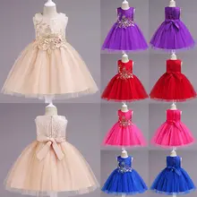 Pudcoco/платье для девочек с цветочной вышивкой; кружевное платье подружки невесты на свадьбу; праздничное платье для выпускного вечера; От 3 до 10 лет