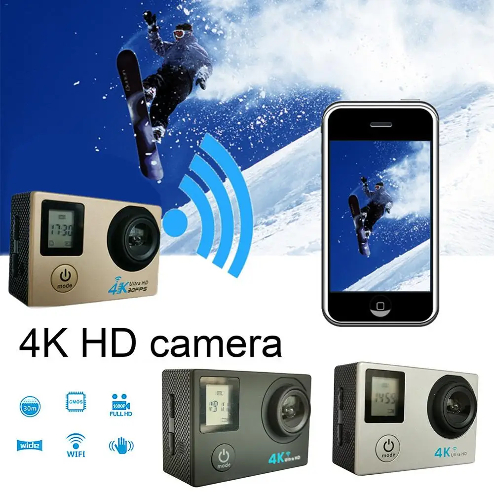 

For HAMTOD H12 With Remote Control WiFi HD Motion Camera HD Sports Camera 30m Waterproof 2.0 Inch LCD Screen WIFI Control CAM