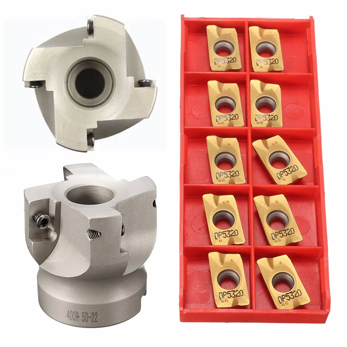 

1Set 50mm BAP400R-50-22 Face End Mill Cutter 4 Flute Precision Milling Tools With 10pcs APMT1604 Inserts + T15 Wrench