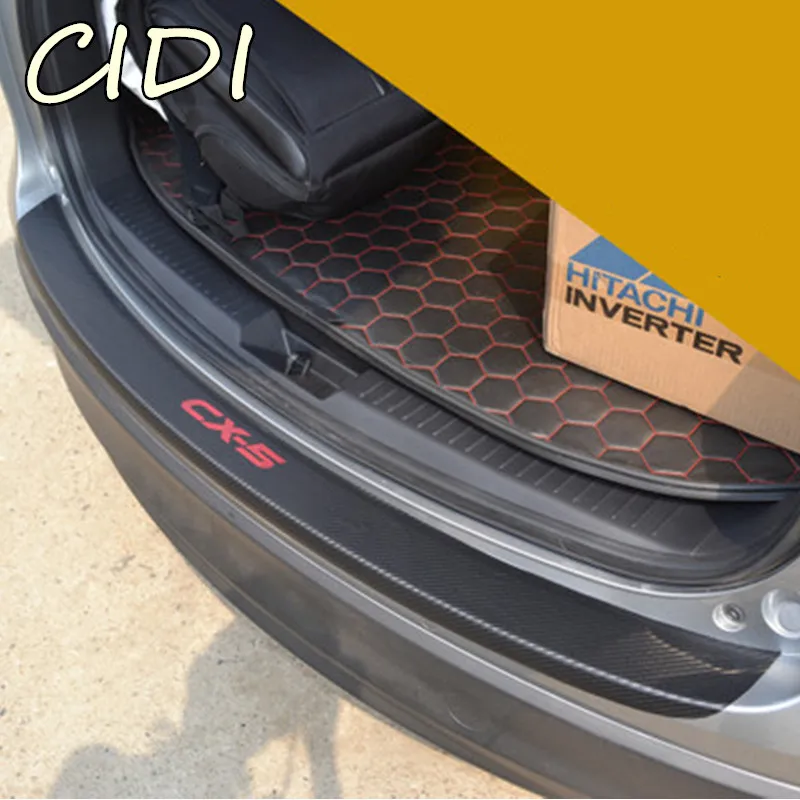 

PU leather Carbon fiber Stying After guard Rear Bumper Trunk Guard Plate Car Accessories For Mazda CX-5 CX5 2012-2018