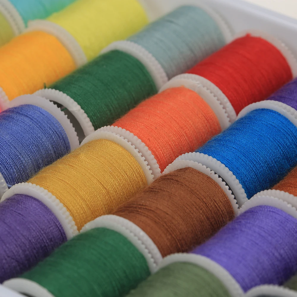 Sewing Thread Set 60pcs/set Mixed Colors Include Spools Metal Bobbins With Threads Accessories | Дом и сад