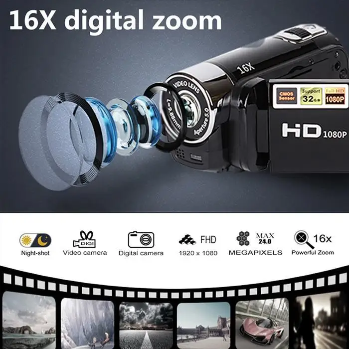 Портативный 1600 миллионов 16X 1080P Запись стильный дизайн с отличительным видом.