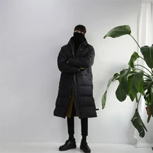 2018 зимние мужские повседневные свободные зимние куртки утолщенная длинная хлопковая стеганая одежда пальто с капюшоном Тренч в теплом ботфорте парки M-XL