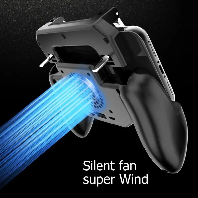 

2000mAh Cooling Fan PUBG Controller Gamepad Mobile Trigger Joystick Mobile Controller Phone Cooler Power Bank Phone Gamepad New