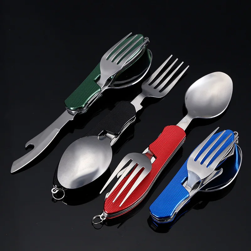 

Outdoor Tableware Fork/Spoon Camping Stainless Steel Folding Tourist applianc Hiking Survival Travel Walking tableware set