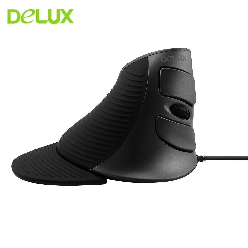 

Delux M618 Vertical Wired Ergonomic Computer Mouse Right Hand 3D Optical Usb PC Gaming Mause With Removable Palm Rest For Laptop