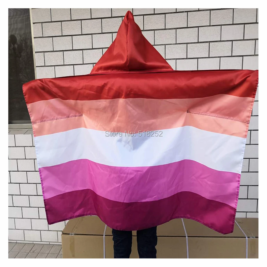 

Orange and Pink Lesbian Body Cape Flag 3x5ft Banner 150x90cm Pride LGBT Polyester Printed Custom Sports, free shipping