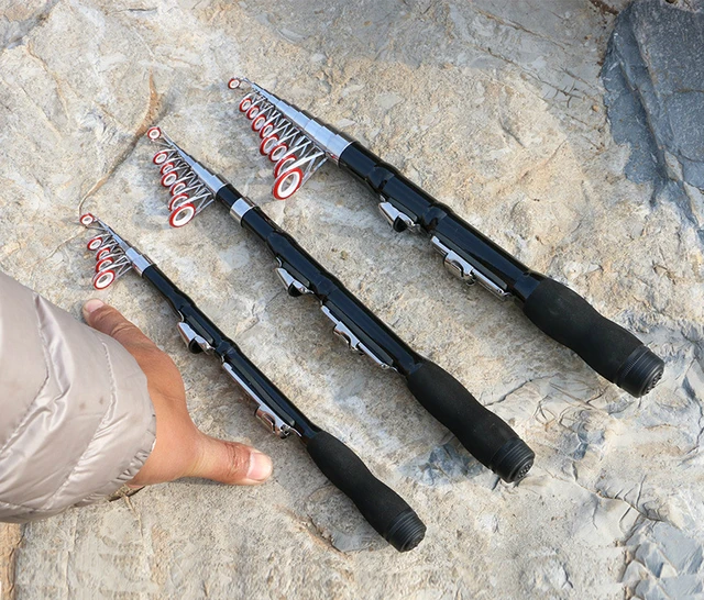 Cheap New 1M 1.2M 1.5M 1.7M 1.9M 2.1M 2.3M Spinning Fishing Rod M Power Telescopic Fishing Rod Carp Rock Rod Spinning Rods  fishingA
