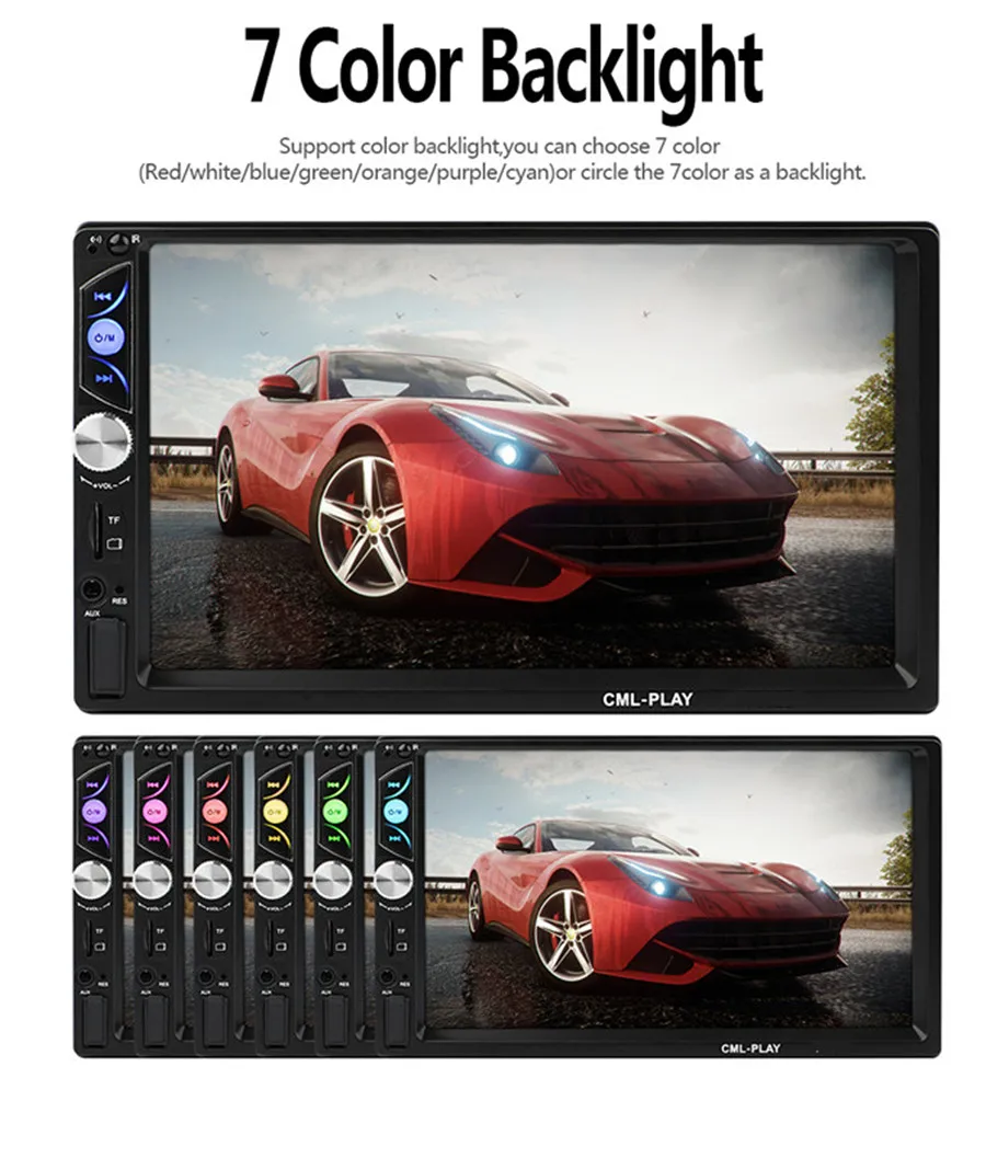 Автомагнитола 2 DIN 7 дюймов MP5 плеер BLUETOOTH свободные руки FM/TF/USB мультимедийный