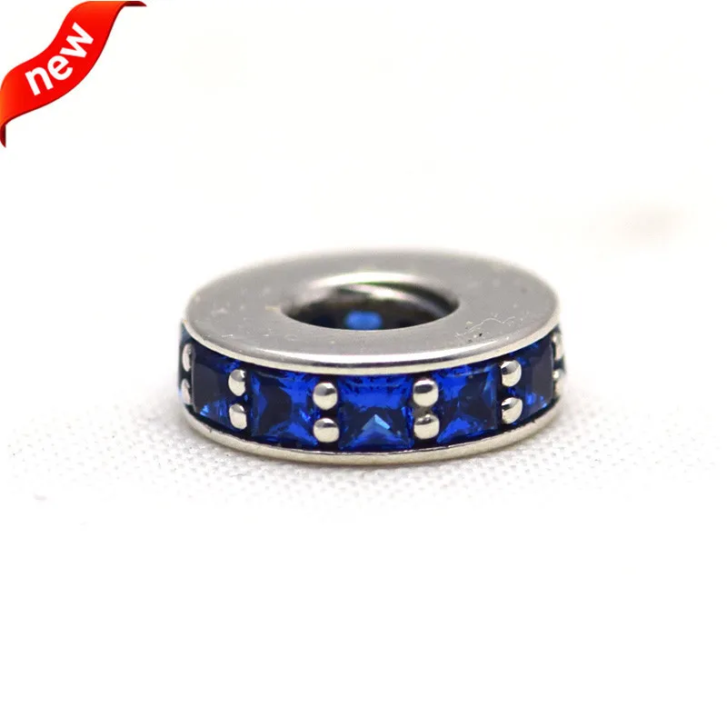 

2pcs/lot Genuine 925 Sterling Silver Royal Blue Crystal Eternity Charms Fits Pandora Bracelets Beads for Jewelry Making