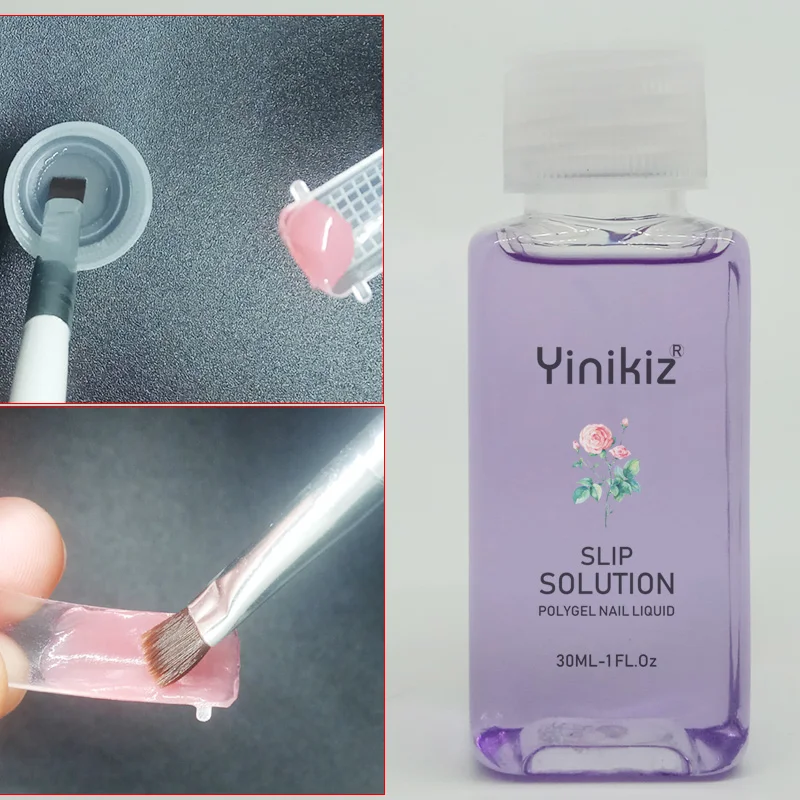 

Yinikiz Poly Gel Varnish Nail Polish Reduce The Viscosity Effect Nail Transparent Purple Liquid Slip Solution