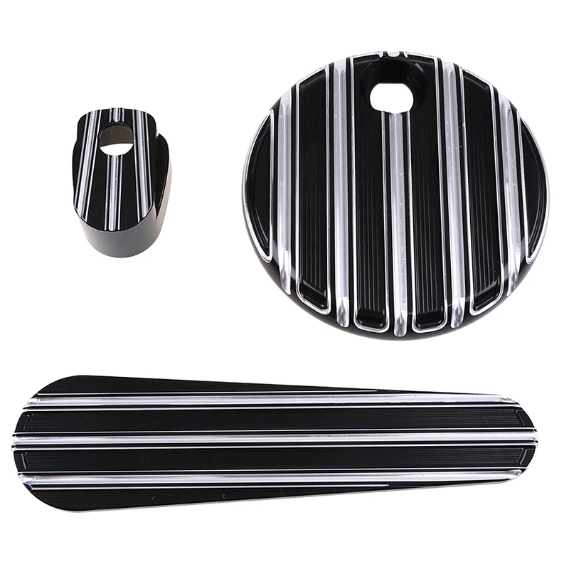 

POSSBAY Black Motorcycle Fuel Door Cover Dash Insert Ignition Switch Cap Set Fit for Harley Road Glide 2014 2015 2016 2017