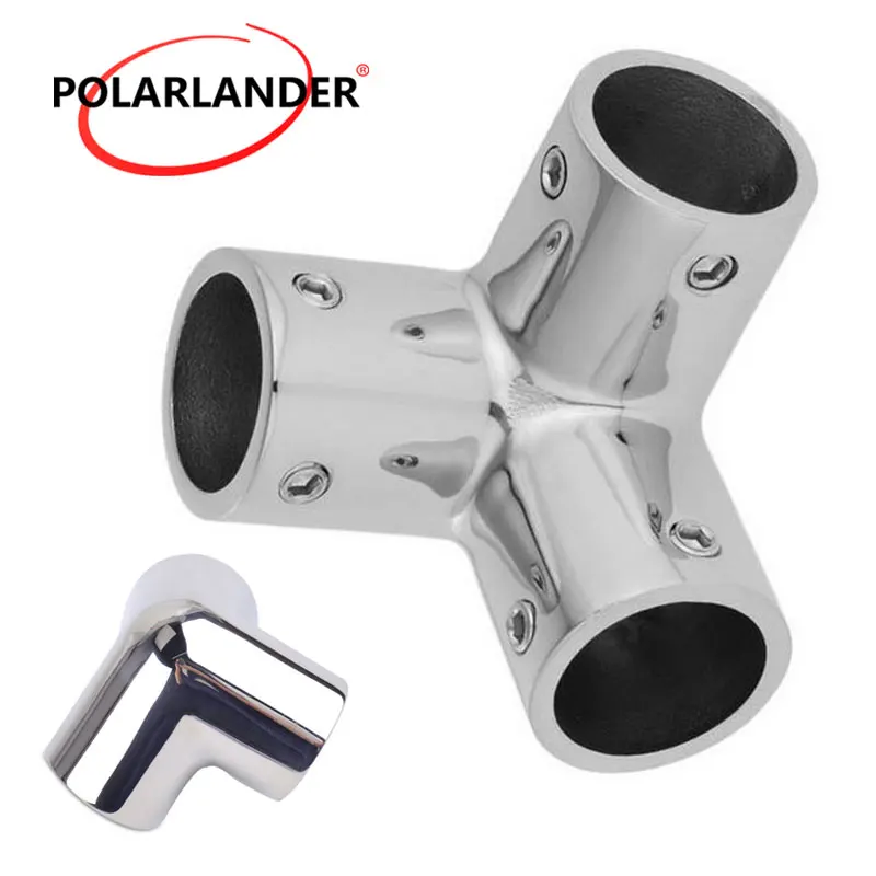 

25mm Pipe 1"/25mm Tubing Boat Hand Marine 90 Degree 316 Stainless Steel Hardware Silver Rail Fittings 3 Way Corner Elbow