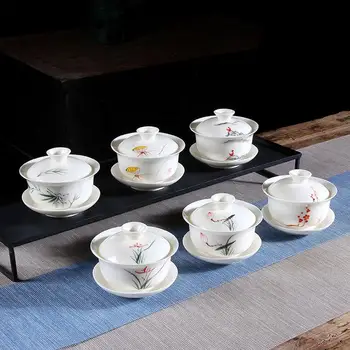 

1 Pcs Gaiwan Set Chinese Kung Fu Teaware Sets China Tea Set Ceramic Teapot Teaset Gaiwan Tea Cups Of Tea Ceremony Tea Tureen
