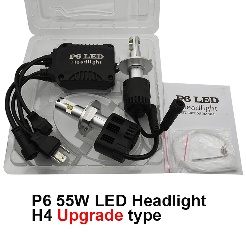 

A Pair Canbus 10400Lm P6 LumiLEDs LED Car Headlight Fog Light Conversion Kit H4 9003 HB2 High Low Beam Bulb Lamp 11V-30V DC
