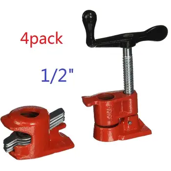 

Adeeing 4Pcs 1/2" Wood Gluing Pipe Clamp Set Heavy Duty PRO Woodworking Cast Iron Red