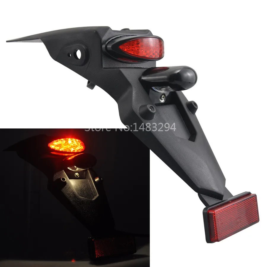 

Rear Mudguard Taillight Fender LED Runing Brake License Plate Light Reflector Universal ORV KTM MX Motocross Sport Pit Dirtbike